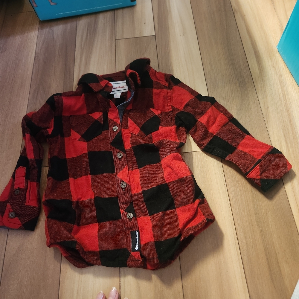 Red and Black Plaid Kids Shirt